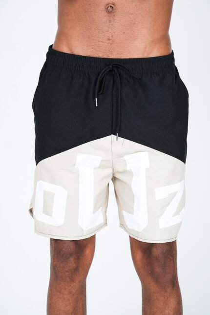 Short Ouz Recorte Bicolor - Preto/Bege