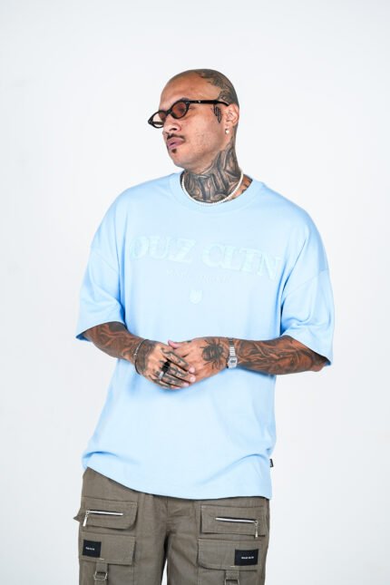 Camiseta Ouz Cltn Embroiredy - Azul Bebê